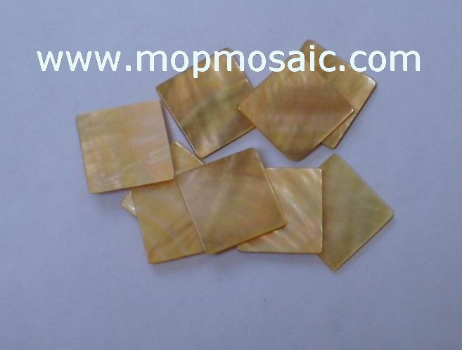 Yellow mother of pearl mosaic tiles