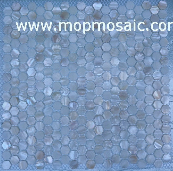 white mother of pearl shell mosaic（Hexagonal shape）