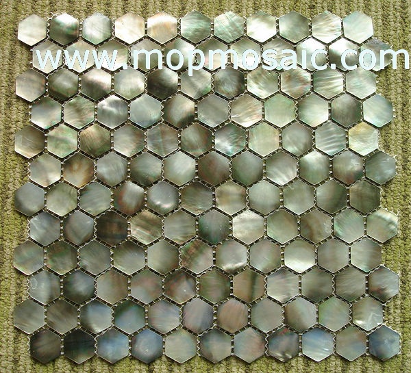 Hexagonal blacklip shell mosaic