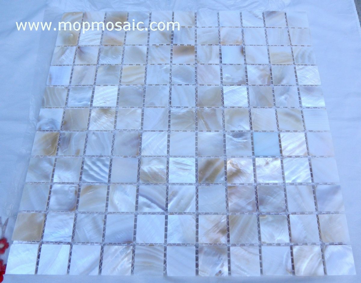 Straight angle natural color shell mosaic