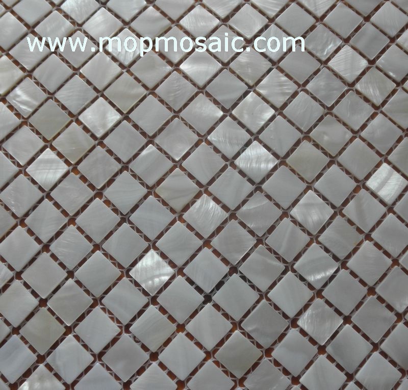 15x15mm natural pure white freshwater shell mosaic