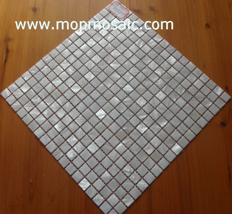 15x15mm natural pure white freshwater shell mosaic
