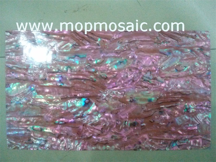 Dyed pink abalone shell paper