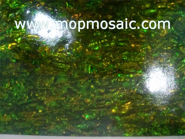 Dyed forest green paua shell laminate