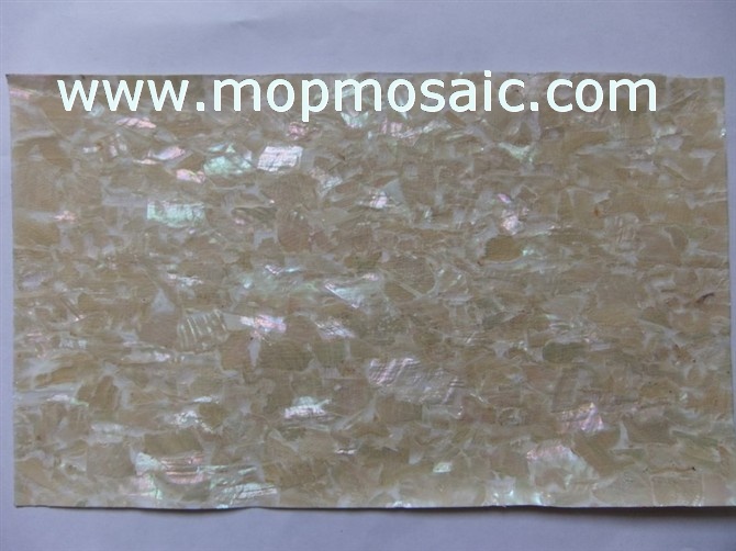 Flexible irregular korean abalone shell laminate