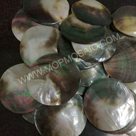 Polished tahiti blacklip mop shell discs for handicrafts