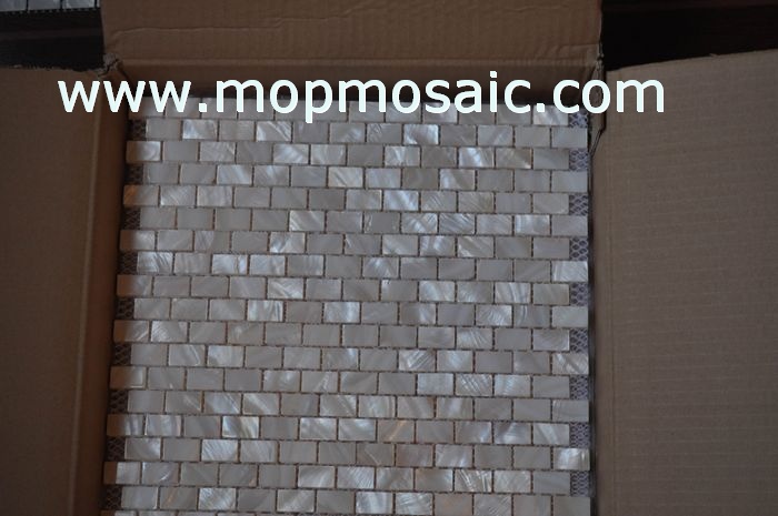 Natural white mother of pearl mosaic